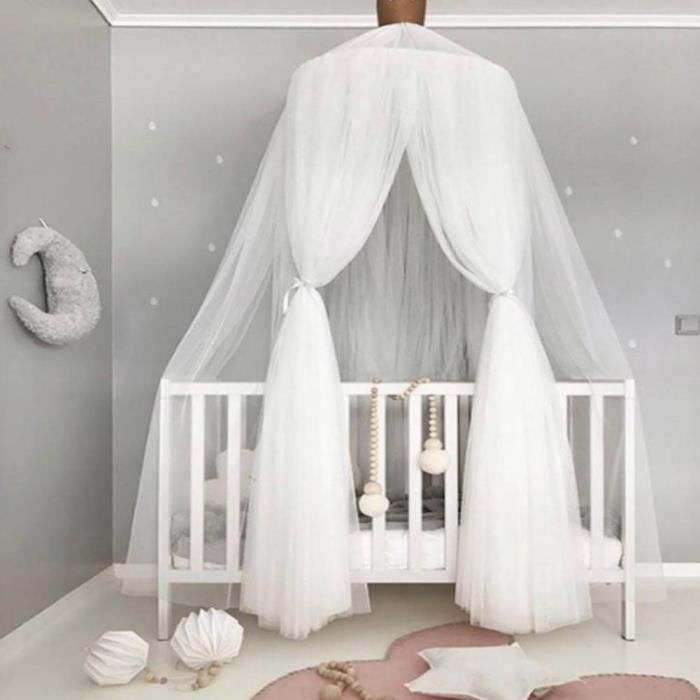 Sonew Filet de lit enfant Moustiquaire ronde à dôme en filet auvent de lit  rideau en maille de lit décor de chambre à coucher - Cdiscount Maison