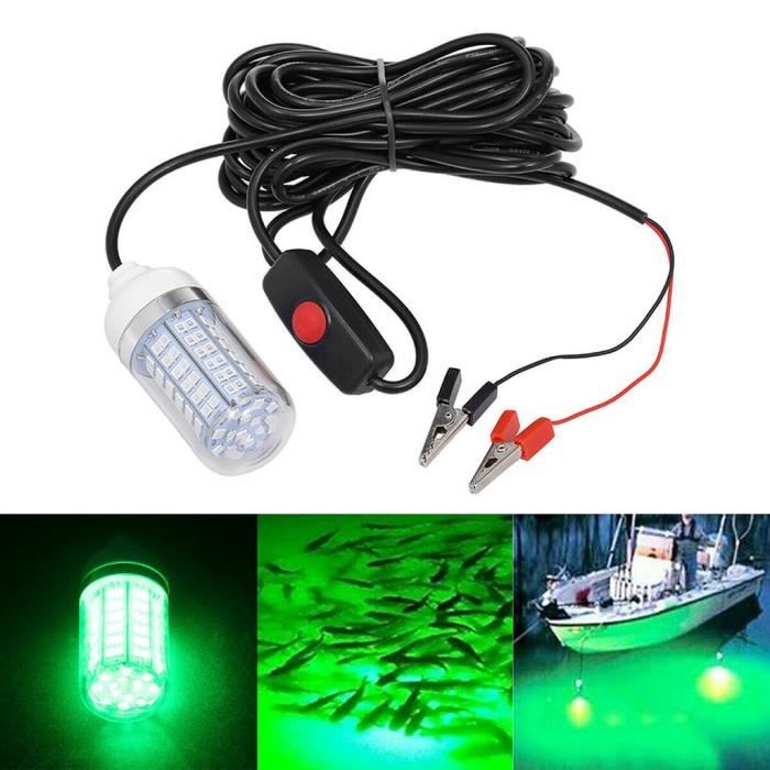 Petite taille pêche lumières nuit fluorescente lueur LED sous-marine nuit  lumière leurre pour attirer les fournitures de pêche LED vert