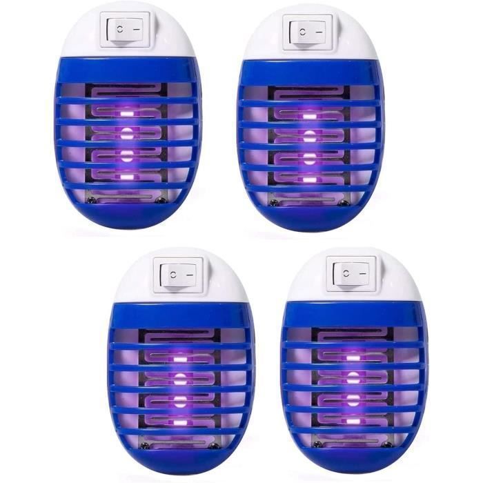 Lampe Anti Moustique - AUDBURN - Lot de 4 - 1W - Lumière UV - Sécurisée enfants et animaux