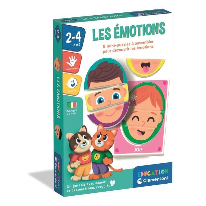 Les émotions - Clementoni - 8 mini-puzzles à assembler - Découvre les émotions - Dès 2 ans