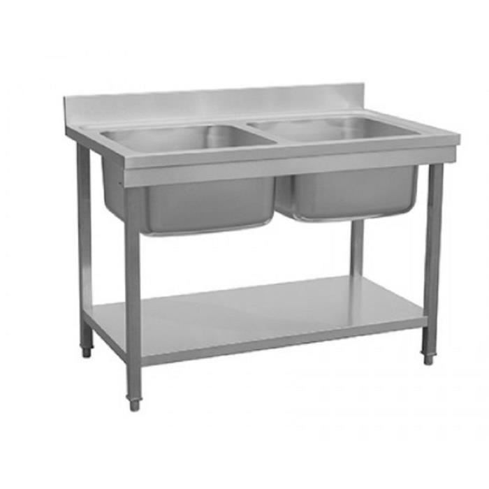 Plonge Inox Professionnelle - Gamme 700 - Avec Etagère Démontable
