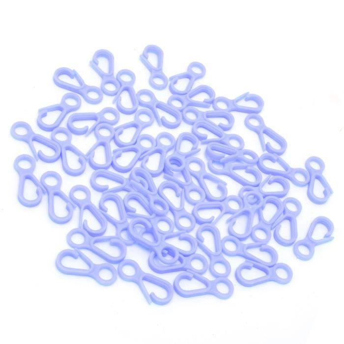 QUARKZMAN 100Pcs Fermoirs Cordons Sangle Lanière Avec Fermoir Homard - Corde à Doigts Pour Coques Téléphone, Porte-Clés Et Bijoux DIY Bleu Clair