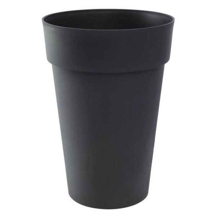 EDA - Pot de fleurs Rond haut - Toscane - Ø 46 x H 65 cm - Intérieur / Extérieur - 67 L - Gris Anthracite