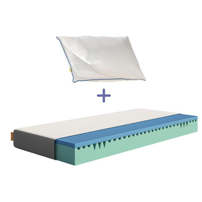 EMMA | Pack Matelas Confort 90x200 cm + Oreiller | Sommeil Réparateur | Indépendance De Couchage | Confort Optimal | Lavables