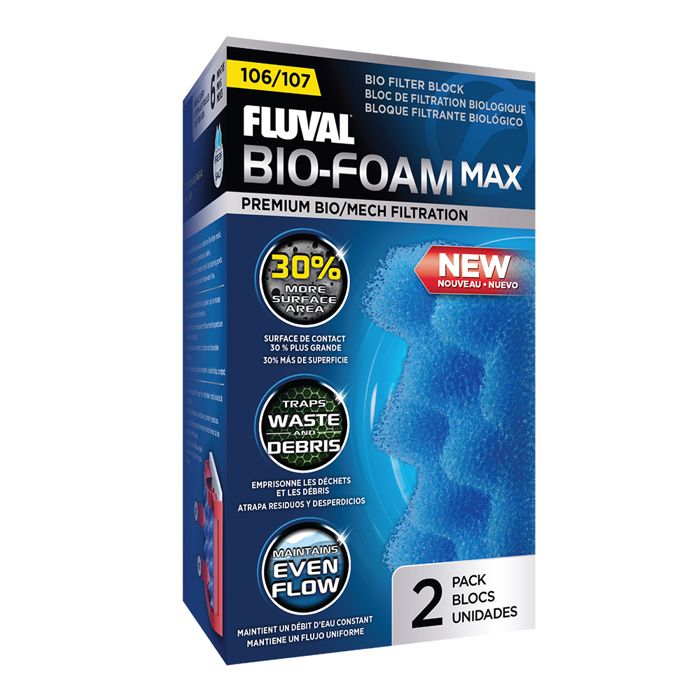 Comparer les prix de Filtre externe Fluval Bio Mousse Bleu 107, 2pcs 120 G
