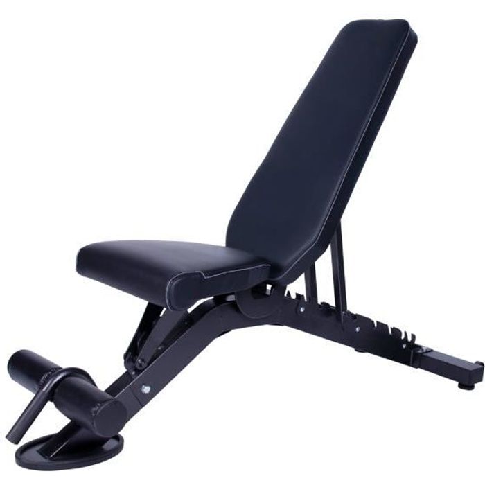 Banc de Musculation, d'Haltérophilie Réglable en Acier - banc de  musculation réglable acier renforcé - noir-blanc