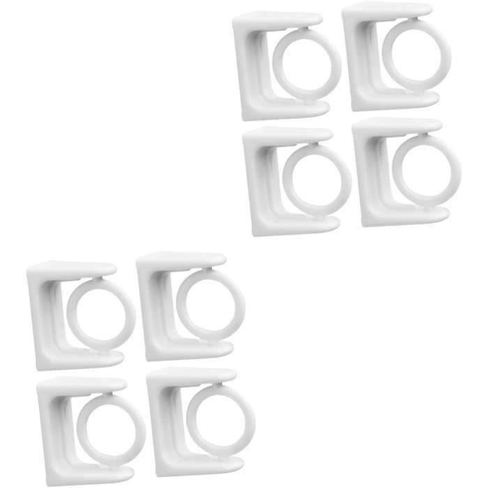 Crochets De Rideau En Plastique Blanc - Lot De 30, Forme En C - Pour Rail De Douche, Stores, Rideaux De Salle De Bain