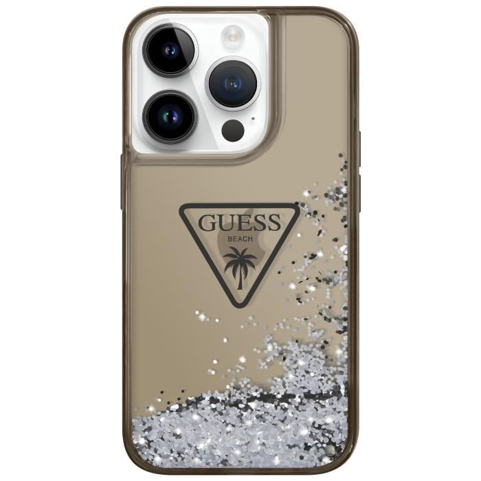 Coque Luxe pour iPhone 14 Pro Max Paillettes Flottantes Anti rayures Guess - vue 2