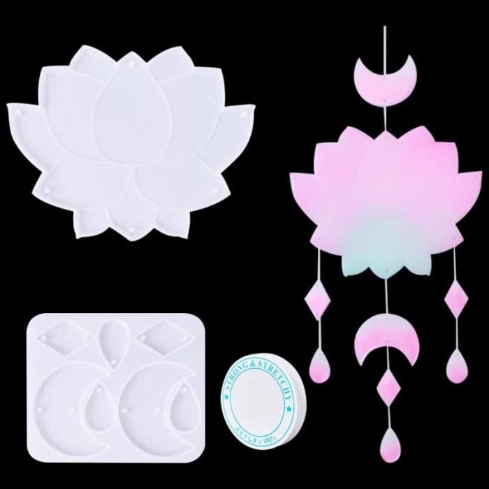 Moule Resine Epoxy, 2Pcs Croix Avec Base Moule En Résine Ange Mold