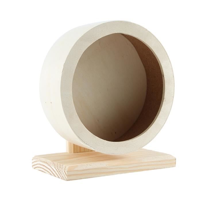 Roue D'exercice Silencieuse En Bois Pour Hamster Nain - 19 X 11 X 16,5 Cm