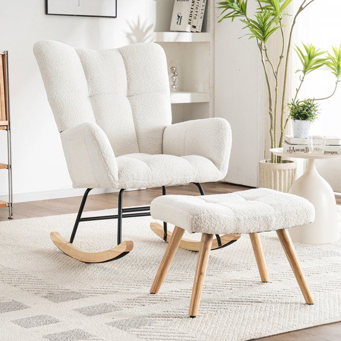 Fauteuil à Oreilles - Blanc - Tissu feutré premium - 51x47x98cm - Relaxation adulte