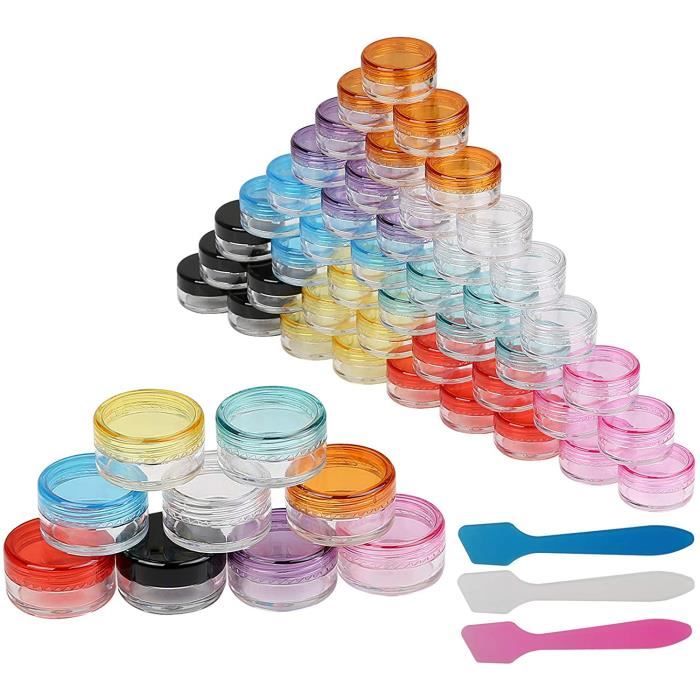 Lot De 50 Pots De Voyage Ronds Vides 5g - Pour Cosmétiques, Rouge à Lèvres DIY, Neufs