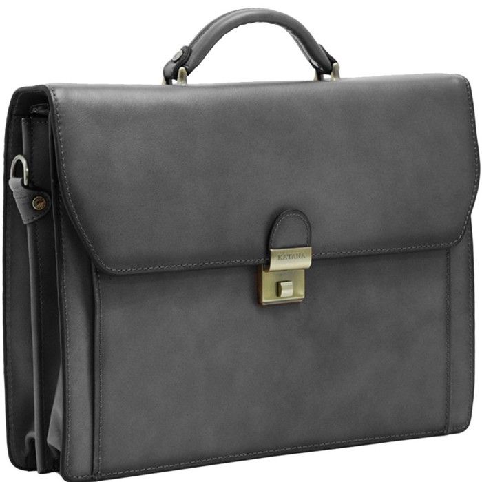 Cartable Katana refente de cuir de vachette 2 soufflets K 63025