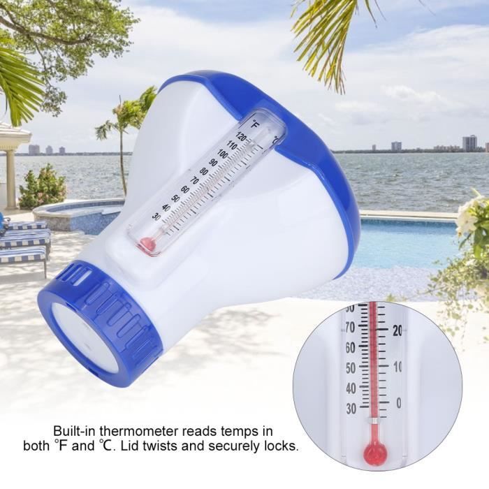 Distributeur Chlore Flottant 8 Pouces Avec Thermomètre - Piscine Et Spa