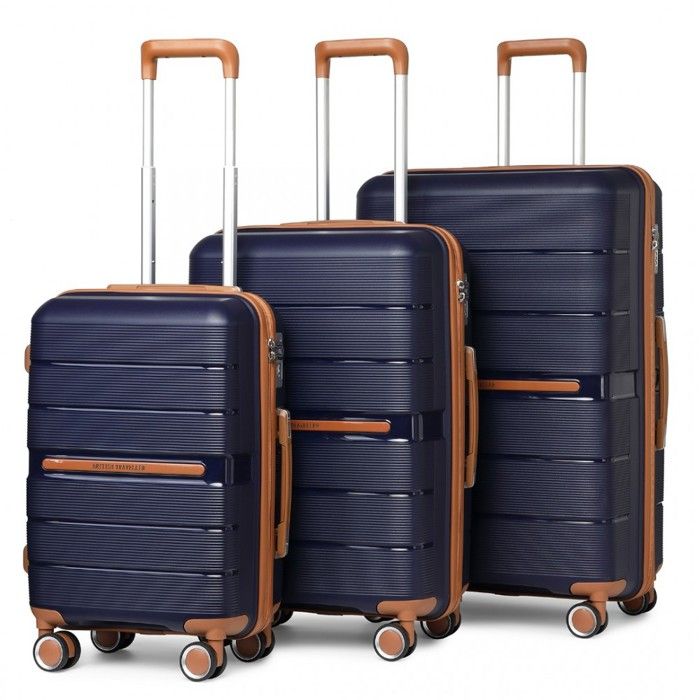 Kono Set de 3 Valises de Voyage, Valise Cabine, 55/66/76cm Valises Rigides 4 Roues, Ensemble de