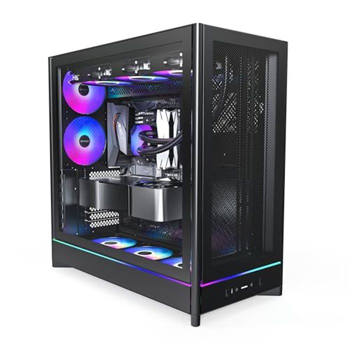 Boîtier PC MONTECH HS01 Pro ATX Haute circulation dair Design réversible 5 ventilateurs ARGB PWM - vue 2