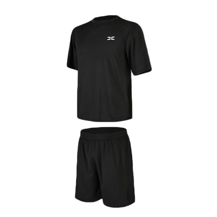 Ensemble de Vêtements de Sport Femme 2 Pieces T-shirt Court+Legging Noir  blanc lettre - Cdiscount Sport