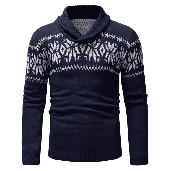 Pull col a revers à enfiler homme pull hiver hommes sweatshirt Vêtement ...