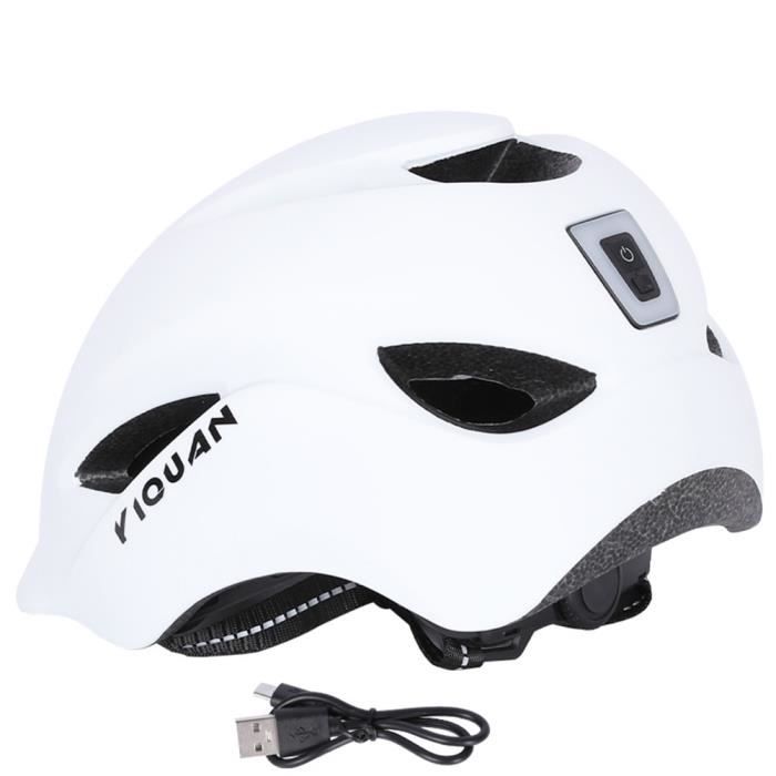 Casque de vélo avec lunettes et phare arrière, charge USB, respirant