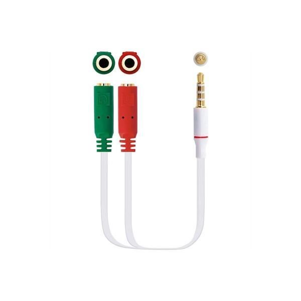 Nanojack Câble audio - NANO CABLE - Jack 3.5/H 4Pin 2xJack 3.5/M 3Pin - 20cm ...