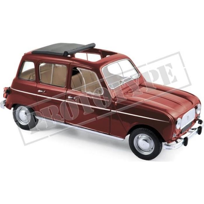 Véhicule Miniature assemble - Renault 4L Rouge Foncé 1966 1-18