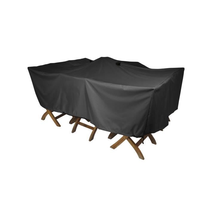 Housse de table de jardin - INNOV AXE - 240 x 130 x 60 cm - Polyester - Noir
