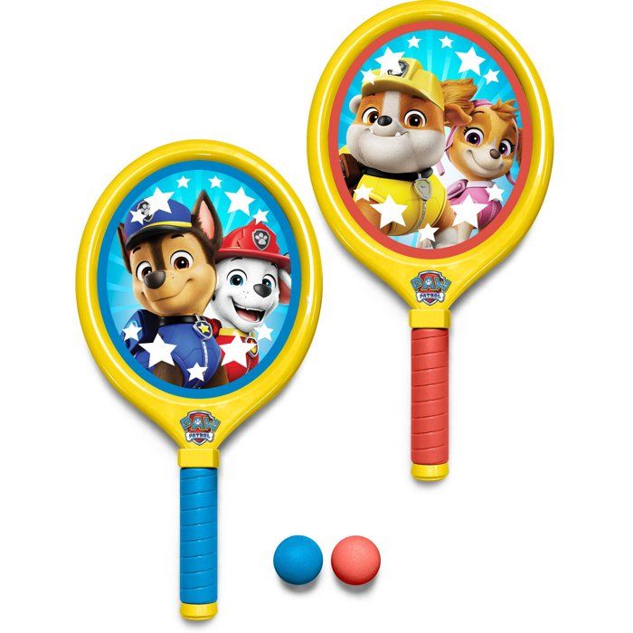 Set raquettes et balles pour enfants STAMP Paw Patrol 60284 2 raquettes 2 balles souples Jaune Neuf - vue 3