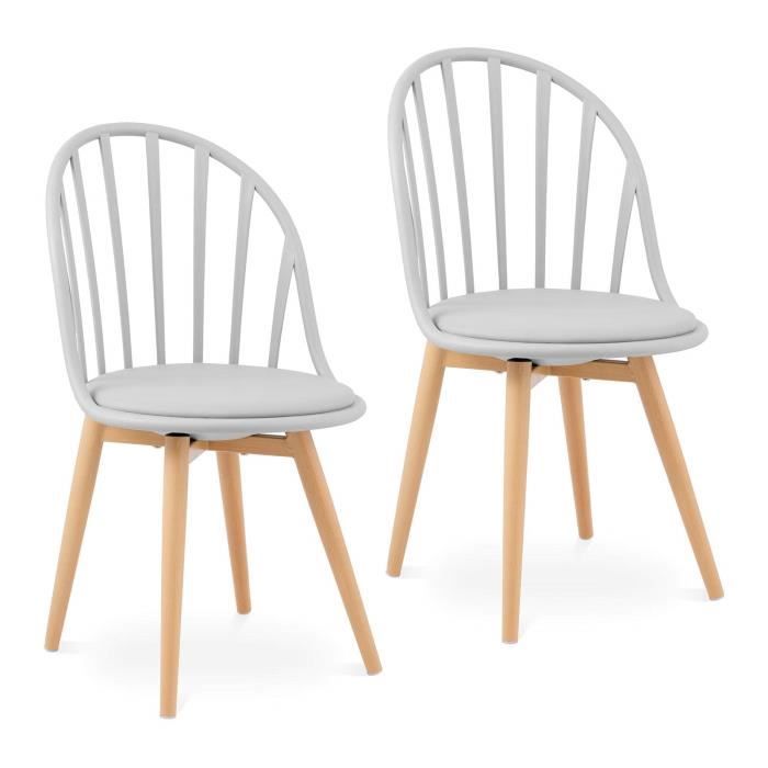 lot de 2 chaises en plastique chaise visiteur pieds en acier 150 kg gris produit reconditionné - bon état