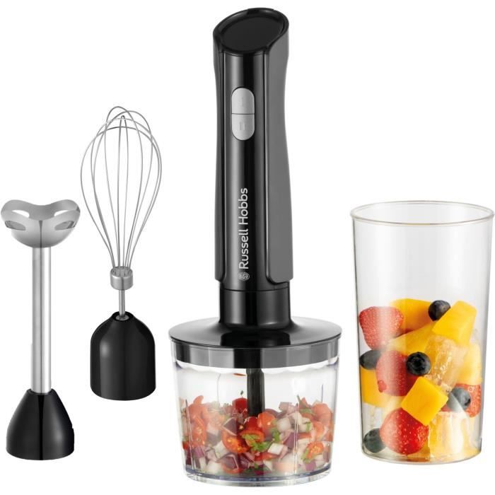 Mixeur plongeant 3 en 1 mixeurhachoirfouet RUSSEL HOBBS Desire Matte Charcoal 2 vitesses + Pulse