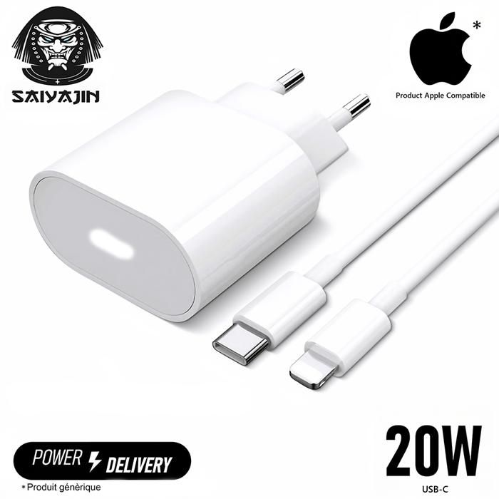 Chargeur Rapide 20W + Cable 1M pour iPhone compatible |THE BOUTIQUE  SAIYAJIN®