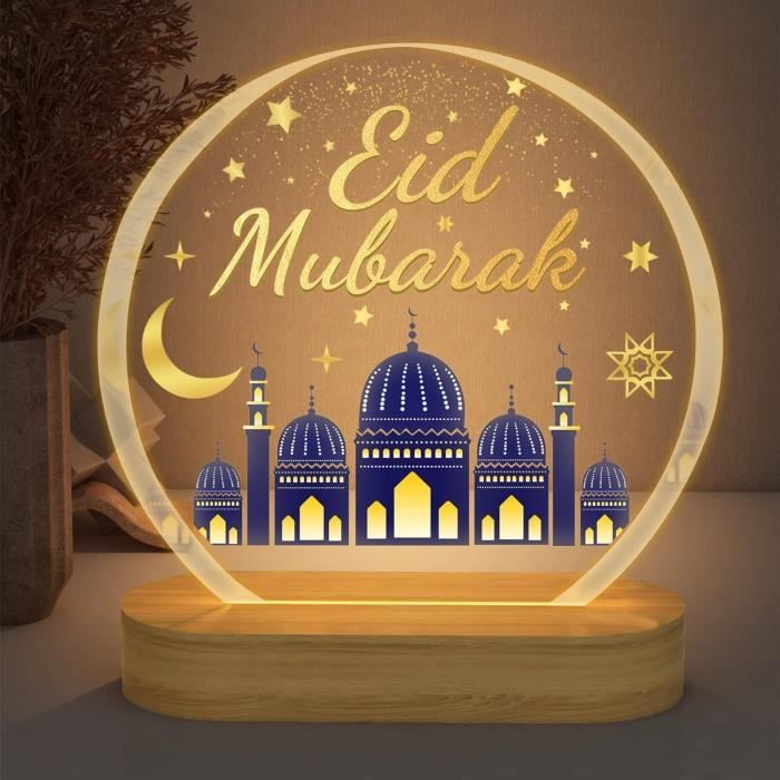 Plateau Repas En Bois Décoratif Ramadan - Design Classique Avec Motifs étoiles Et Lune - Acrylique Haute Qualité - Pour Décoration De Table Et Usage Pratique - 12