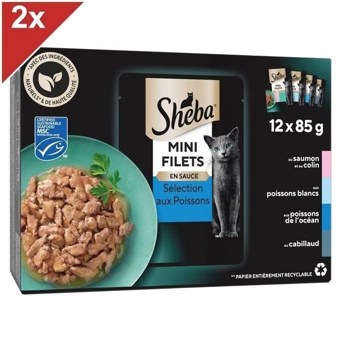 Comparer les prix de SHEBA 24 Sachets fraîcheur Sélection aux poissons en sauce pour chat 85g (2x12)