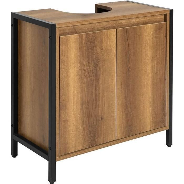 Meuble sous-Lavabo meuble sous vasque SoBuy BZR63-PF - 2 étages et 2 Portes Style Industriel - L60 x P30 x H60