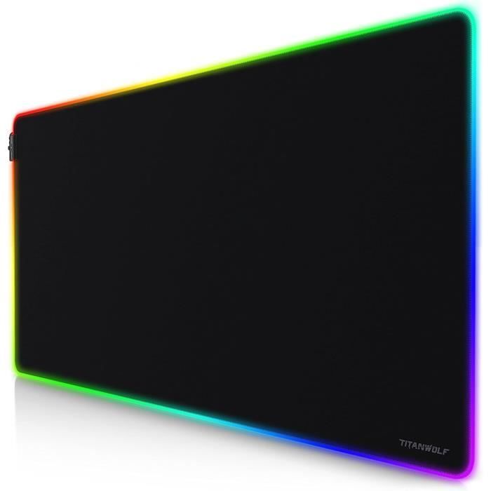 TITANWOLF - RGB Tapis de Souris Gaming XXL 120 x 60 cm - LED