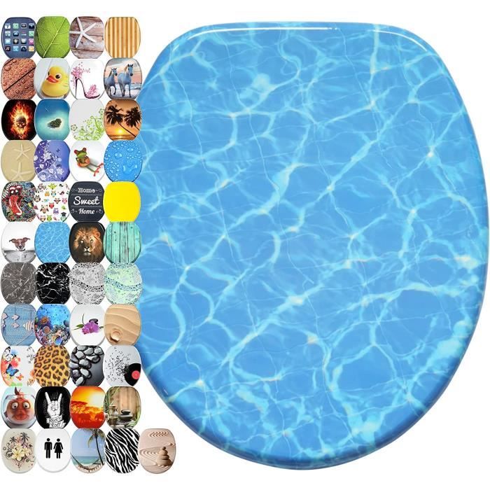 Abattant Wc Résine Abattant WC Frein De Chute Gris Plat - Résine Thermodurcissable - Fixation Facile Charnières Réglables Inox