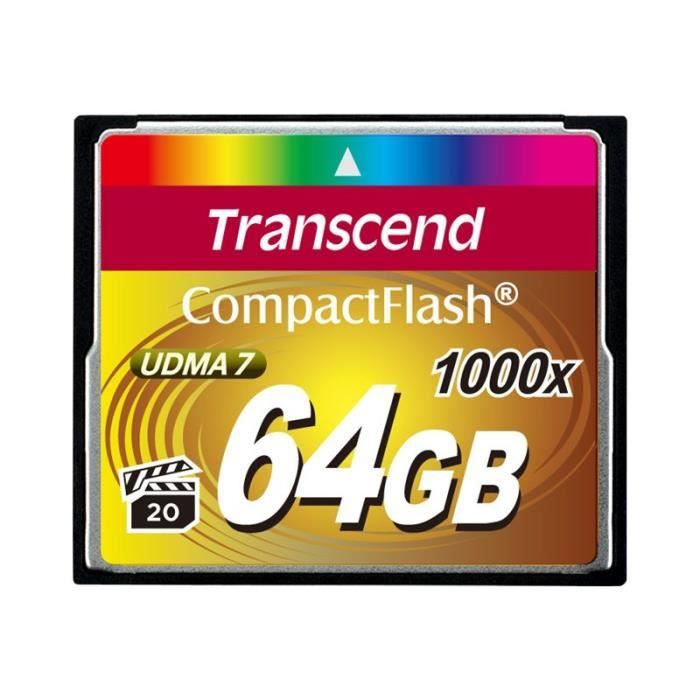 Carte mémoire flash Transcend Ultimate 64 Go 1000x CompactFlash