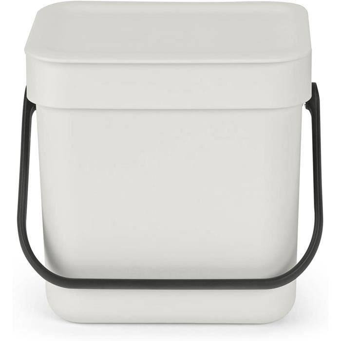 Poubelle Compost Cuisine 3L Suspendue - Avec Couvercle Amovible - Installation Sans Perçage