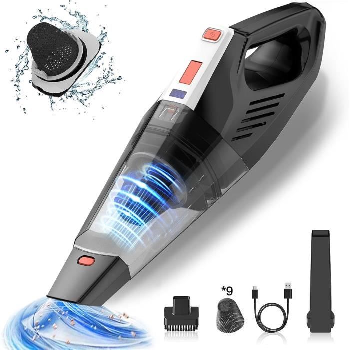 12000Pa Mini Aspirateur à Main Sans Fil,3 In 1 Aspirateur De Voiture