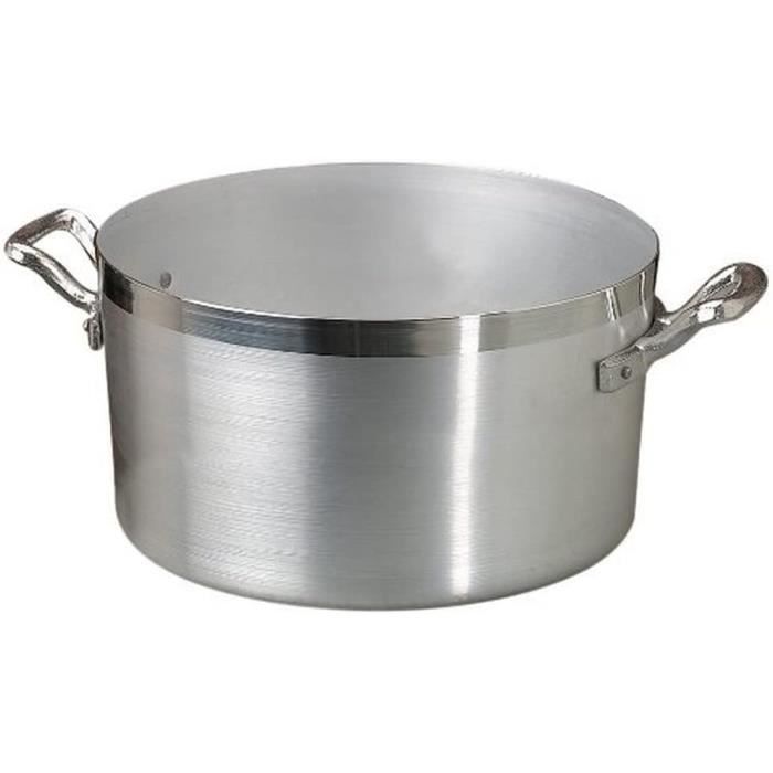 Casserole Haute Agnelli ALMA104PI28 - Aluminium 28cm - 2 Poignées Acier - Compatible Induction - Cuisine Professionnelle