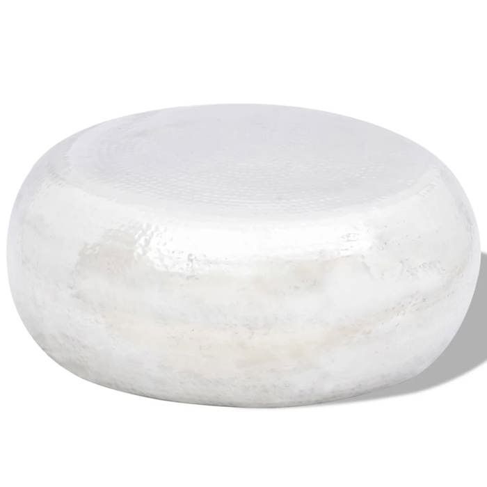 vidaXL Table basse martelée en aluminium Argenté 242322
