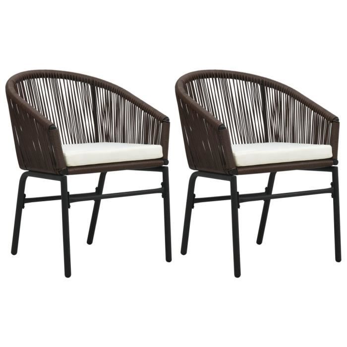 VidaXL 48136 Lot de 2 Chaises de jardin en rotin - vue 2