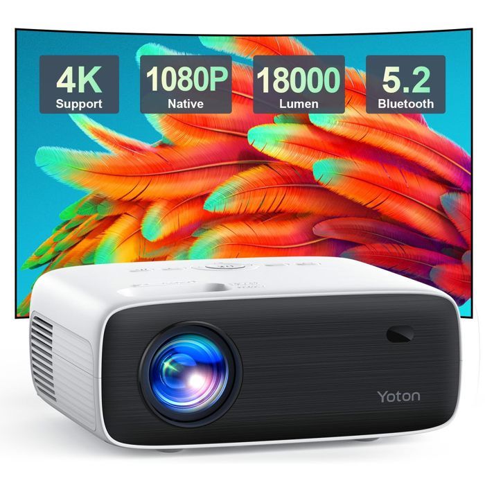 Vidéoprojecteur Portable Mini 2025 - 20000 Lumens, Android 11, WiFi 6, Bluetooth 5.4 | Supporte 4K, Autocorrection, Rotation 180°