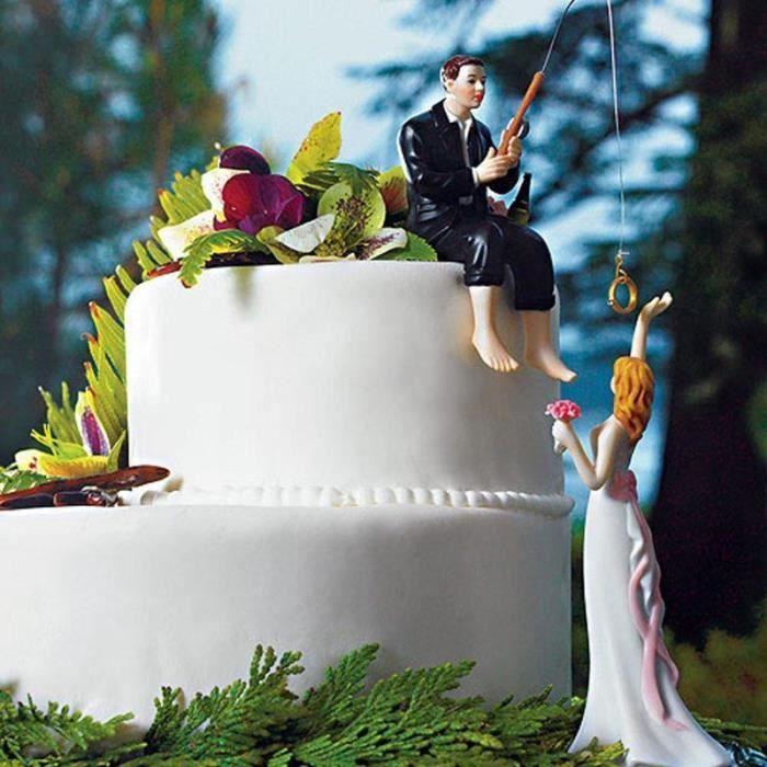 FIGURINE DECOR DE GATEAU,as show--Décoration de gâteau de mariage en résine, figurine de marié mariée, vente WXV