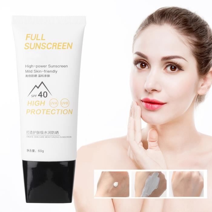 Zerodis crème de protection solaire Crème Solaire Hydratante, SPF40 +++, 60g, Blanchissante
