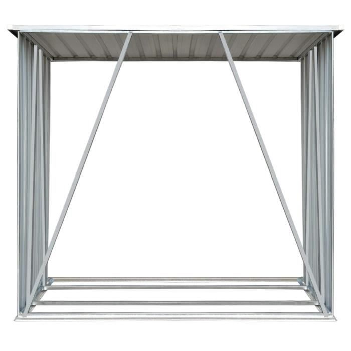 Abri De Stockage De Bois Acier Galvanisé 330x92x153 Cm Gris - The