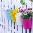 Pots de fleurs en fer à suspendre pour balcon/jardin - Marque - Modèle - Cylindrique - Blanc - 100cm-1
