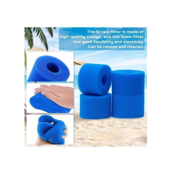 Lot de 6 filtres de Piscine en Mousse Filtre pour Intex Type S1 - Filtre en Mousse pour Spa