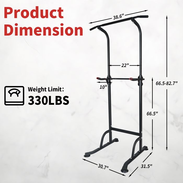 Tour De Puissance Réglable Pour Entraînement à Domicile - Barre De Traction Et Station De Musculation