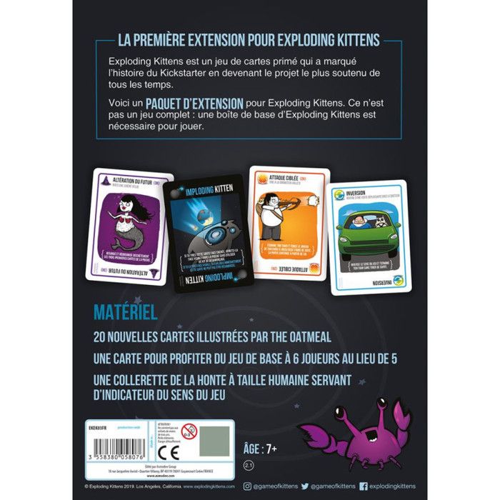 Jeu d'ambiance - ASMODEE - Exploding Kittens - Extension Imploding ...