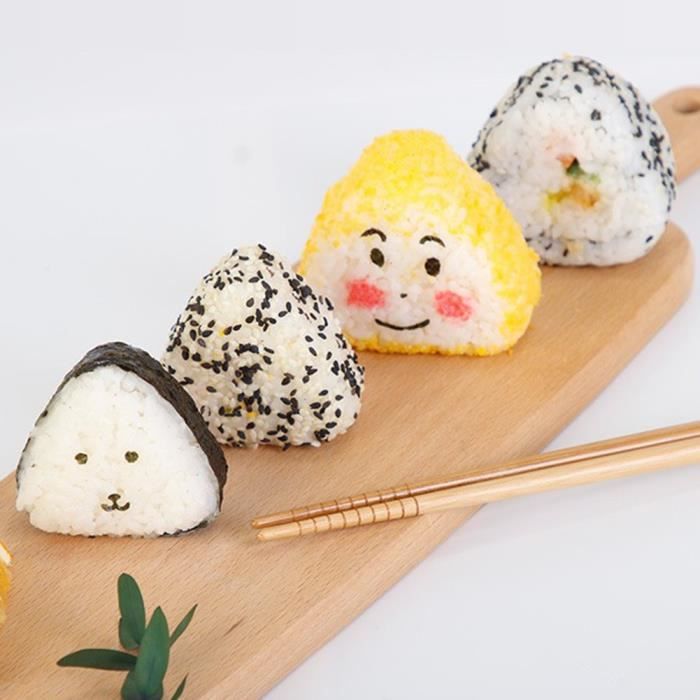 TTBDDM 2 Pièces Moule à Sushi, Moule à Sushi Triangle, Ensemble de Moules à  Sushi, Boule de Riz Moule Onigiri, avec Cuillère à Riz, pour Préparation  D'onigiri et de Sushi (Jaune Clair) 
